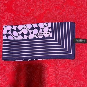 Coach Navy and Lavender Patterned Scarf